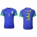 Maillot de foot Brésil Thiago Silva #3 Extérieur vêtements Monde 2022 Manches Courtes